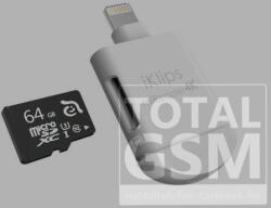 ADAM elements iKlips miREADER 4K Lightning-microUSB kártyaolvasó + kábel, fehér