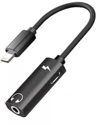 Lightning - 3.5 mm jack átalakító adapter fekete