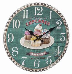 TFA Ceas analog de perete din mdf, design vintage, cupcakes, tfa 60.3045. 13