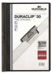 DURABLE Gyorsfűző, klipes, A4, DURABLE DURACLIP® 30, fekete (DB220001) (220001)