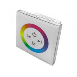  Optonica LED Szalag Dimmer RGB vezérlő fali fehér üvegpanel érintő vezérléssel 6319 (6319)