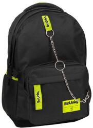 PASO Casual egyszínű hátizsák lánccal - Fekete-sárga (PPY22-228) - gigajatek
