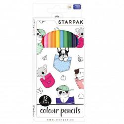 Starpak színes ceruza készlet 12 db-os - állatos (490904)