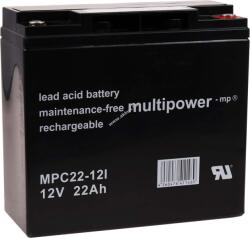Multipower Ólom akku 12V 22Ah (Multipower) típus MP22-12C ciklusálló, ciklikus helyettesíti: 12V 20Ah