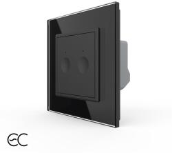 LIVOLO Intrerupatorul Dublu cu Touch LIVOLO cu Rama Din Sticla - Protocol Zigbee EC - culoare negru