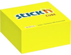 StickN Stick'N 76x76mm 400 lap neon sárga öntapadó kockatömb (21010)