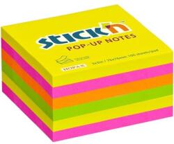 StickN Stick'N 76x76mm 100 lap/tömb (6 tömb/csomag) neon mix öntapadó jegyzettömb (21848)