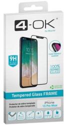Blautel 4-OK képernyővédő üveg (3D full glue, íves, teljes felületén tapad, tok barát, karcálló, 9H) FEKETE - Apple iPhone 15 Pro Max (PRF15X)