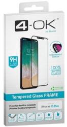 Blautel 4-OK képernyővédő üveg (3D full glue, íves, teljes felületén tapad, tok barát, karcálló, 9H) FEKETE - Apple iPhone 15 Plus (PRF15M)
