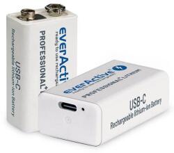 everActive EVHR22-550 9V PP3 MN1604 Transistor 500mAh Li-Ion USB-C tölthető elem/akkumulátor