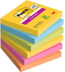 Post-it Super Sticky Carnival 76x76mm 90lapos 4+2db vegyes jegyzettömb (7100259230) - bevachip