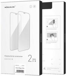 Nillkin képernyővédő fólia 2db (3D full cover, íves, karcálló, 0.33mm, 9H + felhelyezést segítő keret) FEKETE Samsung Galaxy S23 (SM-S911) (GP-136091) - bevachip