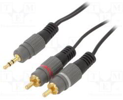 Gembird Kab 3.5mm Jack - 2x RCA cable 10m Gembird premium CCA-352-10M (CCA-352-10M)
