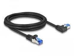 Delock RJ45 hálózati kábel Cat. 6A S/FTP egyenes / balra hajló 2 m fekete (80219)