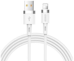 JOYROOM adatkábel és töltő (USB - lightning 8pin, 2.4A, gyorstöltés támogatás, 120cm, törésgátló) FEHÉR (S-1224N2 WHITE) - bevachip