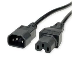 Valueline Tápkábel IEC320/C14 - C15, F/M, 1 m, fekete (19.99.1121-20)