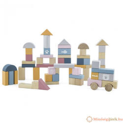 Viga Toys PolarB Montessori építőkocka - 60 db-os - fa - pasztell színek (MJFA004)
