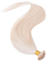 HairExtensionShop Keratinos U-TIP Emberi Póthaj Hőillesztéshez Platinaszőke 40cm (Szín #613) (RUT40613)