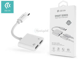 DEVIA Type-C - 2x Type-C audio adapter - Devia Smart Series Adapter Type-C to Dual Type-C - fehér