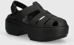 Crocs szandál Stomp Fisherman Sandal fekete, női, platformos, 209938 - fekete Női 38/39