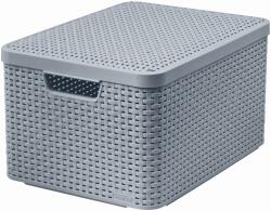 Keter STYLE L méretű rattan kosár fedéllel, szürke 253003 (03619-099) (253003C)