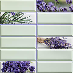 ANRO Wall Flexpanel PVC falburkoló lap - Metró csempe Levendula pasztell, lila fugával műanyag burkolólap (TP10016503 - Purple Tile)