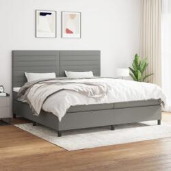 vidaXL Pat box spring cu saltea, gri închis, 200x200 cm, textil (3141882) - vidaxl