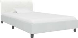 vidaXL Cadru de pat, alb, 90 x 200 cm, piele ecologică (284870)