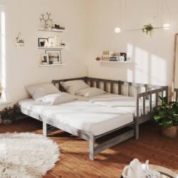 vidaXL Pat extensibil de zi, 2x(90x200) cm, gri, lemn masiv de pin (3083666)