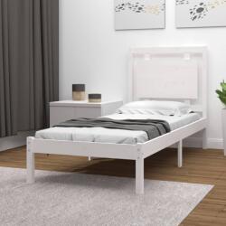 vidaXL Cadru de pat, alb, 100x200 cm, lemn masiv (3105526)