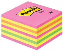 3M Notite adezive roz-galben cub Post-It 76 mm x 76 mm 450 file/cub 3M 70007038865 (2028NP)