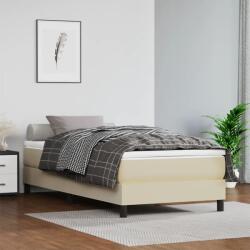 vidaXL Cadru de pat box spring, crem, 90x200 cm, piele ecologică (3120678)