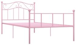 vidaXL Cadru de pat, roz, 100 x 200 cm, metal (284538)