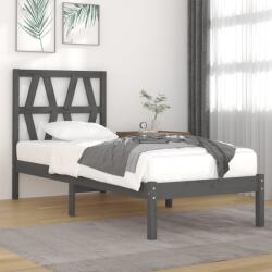 vidaXL Cadru de pat, gri, 100x200 cm, lemn masiv de pin (3103990)