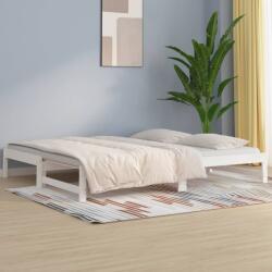 vidaXL Pat de zi extensibil, alb, 2x(90x190) cm, lemn masiv de pin (820438) - vidaxl