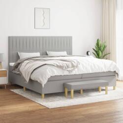 vidaXL Pat box spring cu saltea, gri deschis, 200x200 cm, textil (3137341)