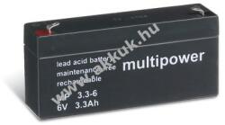 Multipower Ólom akku 6V 3, 3Ah (Multipower) típus MP3, 3-6