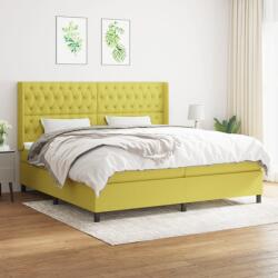 vidaXL Pat box spring cu saltea, verde, 200x200 cm, textil (3131704)