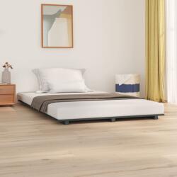 vidaXL Cadru de pat, gri, 140x190 cm, lemn masiv de pin (824605)