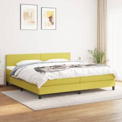 vidaXL Pat box spring cu saltea, verde, 200x200 cm, textil (3139928)