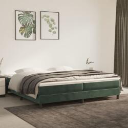 vidaXL Pat box spring cu saltea, verde închis, 200x200 cm, catifea (3144354) - vidaxl