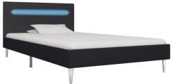 vidaXL Cadru de pat cu LED-uri, negru, 90x200 cm, material textil (280961)