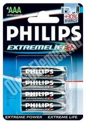 Philips Alkáli 1.5V AAA Ceruza elem ExtremeLife+Ultra 4db (LR03E4B/10) (LR03E4B/10) - pcx