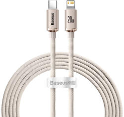 Baseus Crystal Shine USB-C és iP kábel, 20W, 2m (rózsaszín) (CAJY001404) - mi-one