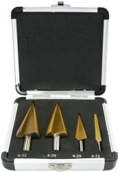 PTC Tools Lemezfúró, lépcsős - készletben 4 db-os HSS TiN 4-32 mm (PT-36154)