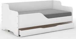  LILU gyerekágy Fehér 160x80cm matraccal és ágyneműtartóval - balos