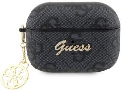 GUESS 4G Script PC/PU Charm tok AirPods Pro 2 készülékhez, fekete
