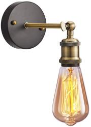 Toolight Szerszámlámpa - fém fali lámpa E27 60W Loft APP618-1W, retro arany-fekete, OSW-03797 (OSW-03797)
