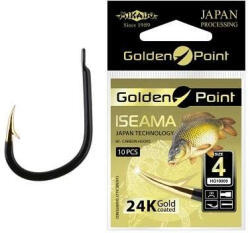 Mikado Golden Point Iseama 4 Lapkás, Szakállas Pontyozó Horog 10db (HG10009-4GB)