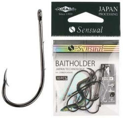 Mikado Sensual Baitholder 1 Barna Füles Szakállas Egyágú Ragadozóhalas Horog 10db (HS11014-1B)